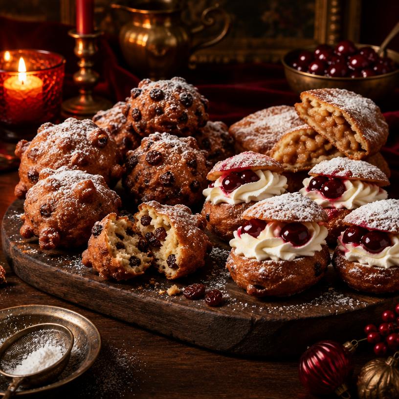 Luxe bollen met slagroom en kersen